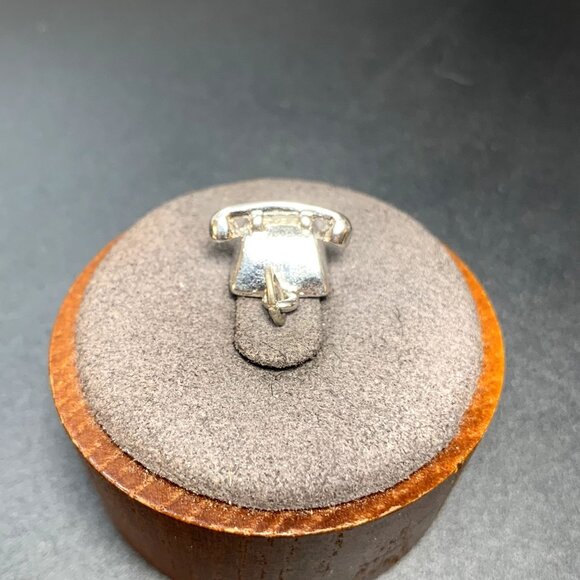 VTG Solid Sterling Silver 925 Fine Rotary Telephone Traditional Dangle Charm - Picture 4 of 11